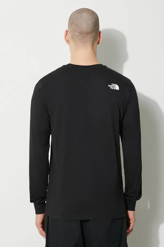 The North Face cotton longsleeve top M L/S Fine Tee black color NF0A87NCJK31