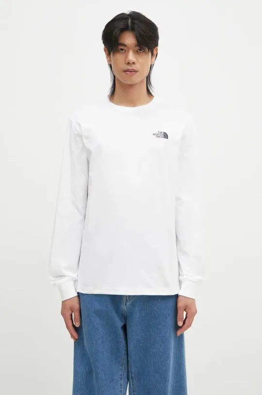 The North Face cotton longsleeve top M L/S Redbox Tee beige color with a print NF0A87NNFN41