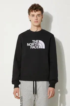 The North Face cotton sweatshirt Drew Peak Crew men's black color NF0A4SVRKY41