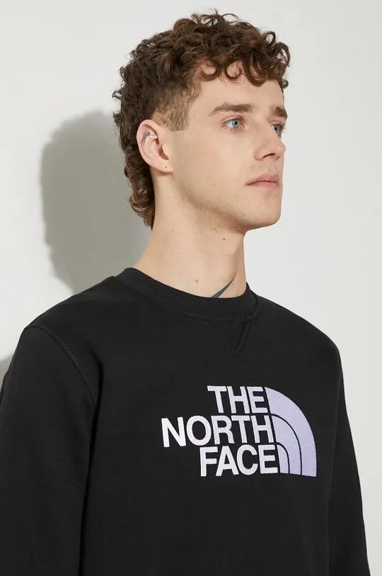 The North Face cotton sweatshirt Drew Peak Crew men's black color NF0A4SVRKY41