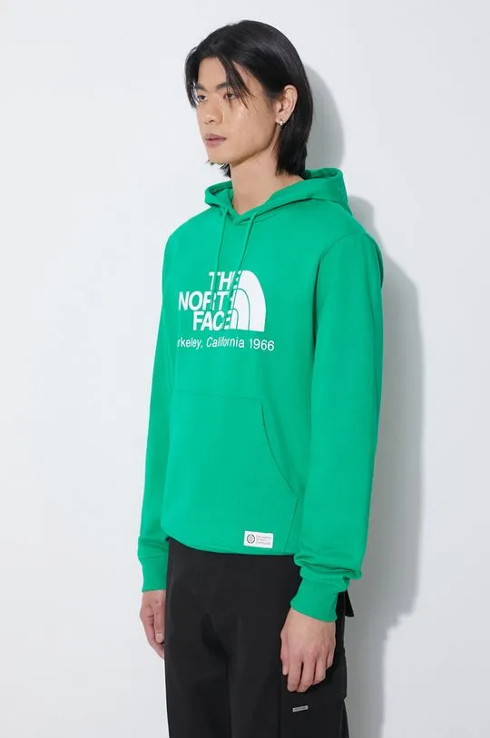 The North Face cotton sweatshirt M Berkeley California Hoodie men's green color hooded with a print NF0A55GFPO81