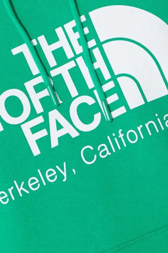 The North Face cotton sweatshirt M Berkeley California Hoodie men's green color hooded with a print NF0A55GFPO81