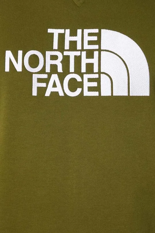 The North Face cotton sweatshirt M Drew Peak Crew men's green color with a print NF0A4SVRPIB1