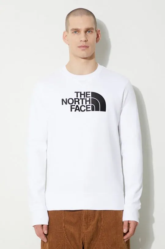 The North Face cotton sweatshirt M Drew Peak Crew men's white color NF0A4SVRLA91