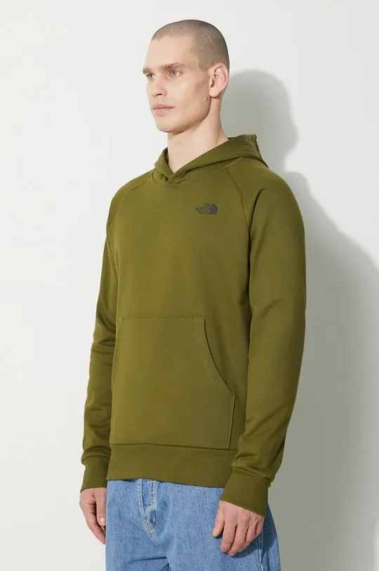 The North Face cotton sweatshirt M Raglan Redbox Hoodie men's green color NF0A2ZWUPIB1