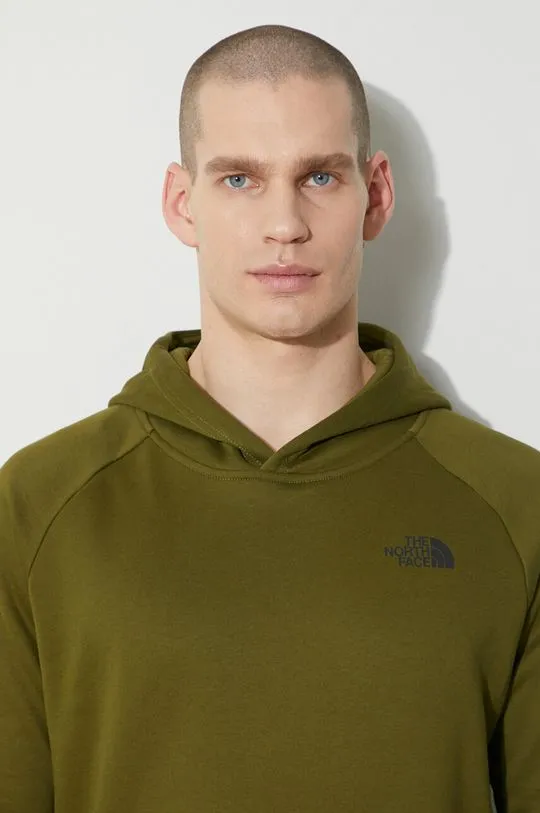 The North Face cotton sweatshirt M Raglan Redbox Hoodie men's green color NF0A2ZWUPIB1