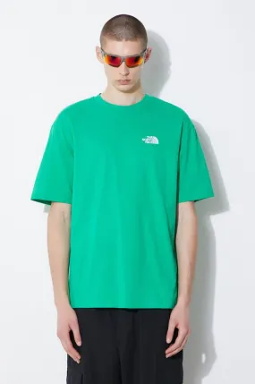 The North Face cotton t-shirt Essential men’s green color NF0A87NRPO81