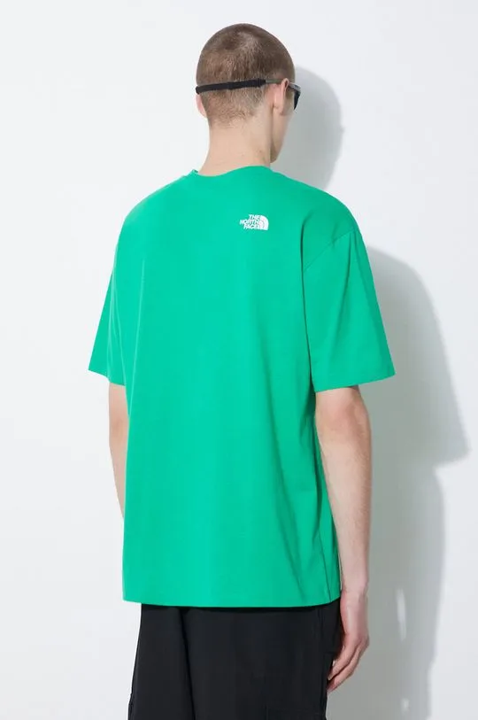 The North Face cotton t-shirt Essential men’s green color NF0A87NRPO81