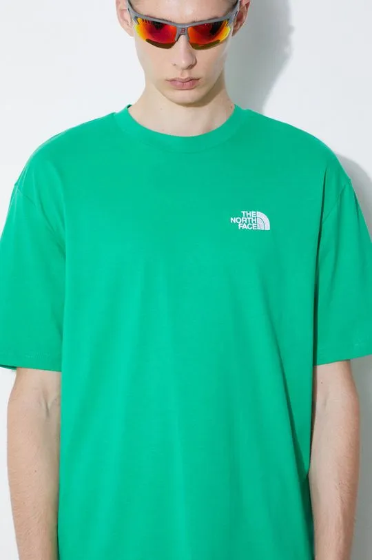 The North Face cotton t-shirt Essential men’s green color NF0A87NRPO81