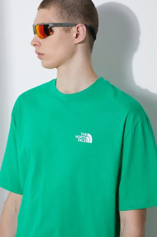 The North Face cotton t-shirt Essential men’s green color NF0A87NRPO81