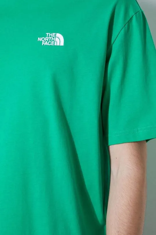 The North Face cotton t-shirt Essential men’s green color NF0A87NRPO81