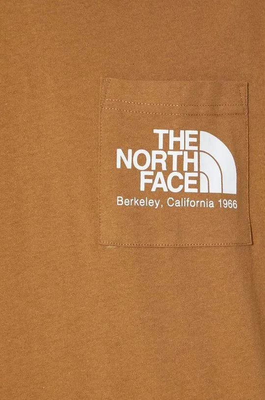 The North Face cotton t-shirt M Berkeley California Pocket S/S Tee men’s brown color NF0A87U21731