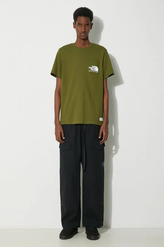 The North Face cotton t-shirt M Berkeley California Pocket S/S Tee men’s green color NF0A87U2PIB1