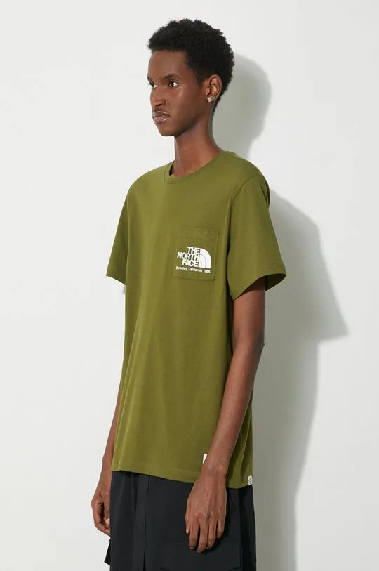 The North Face cotton t-shirt M Berkeley California Pocket S/S Tee men’s green color NF0A87U2PIB1