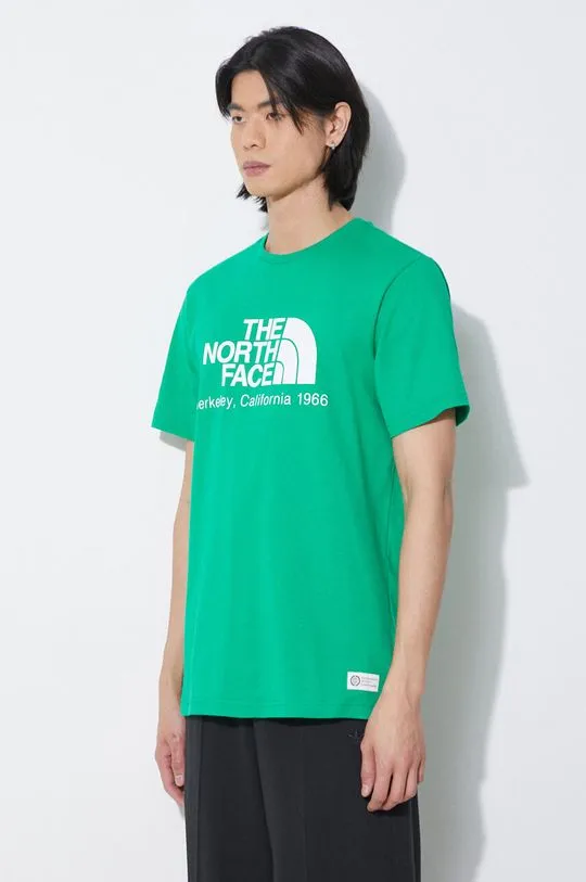 The North Face cotton t-shirt M Berkeley California S/S Tee men’s green color with a print NF0A87U5PO81