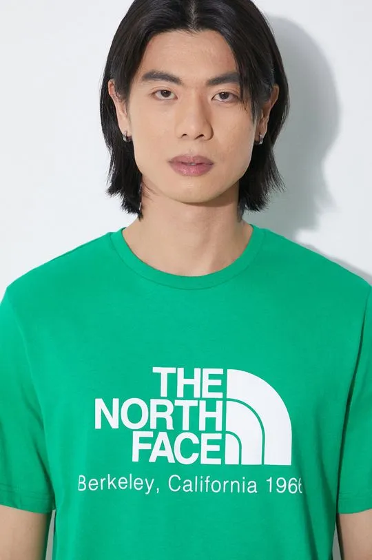 The North Face cotton t-shirt M Berkeley California S/S Tee men’s green color with a print NF0A87U5PO81