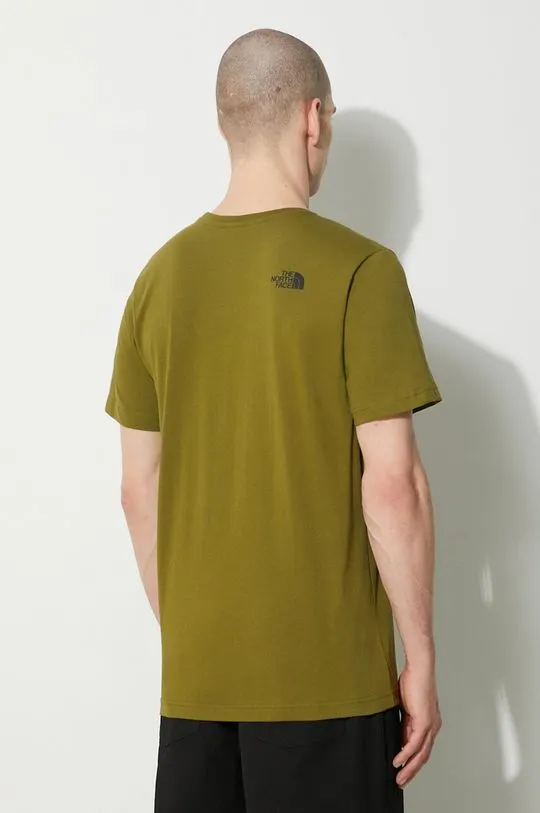 The North Face cotton t-shirt M S/S Easy Tee men’s green color NF0A87N5PIB1