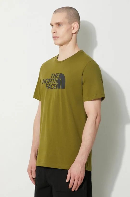 The North Face cotton t-shirt M S/S Easy Tee men’s green color NF0A87N5PIB1