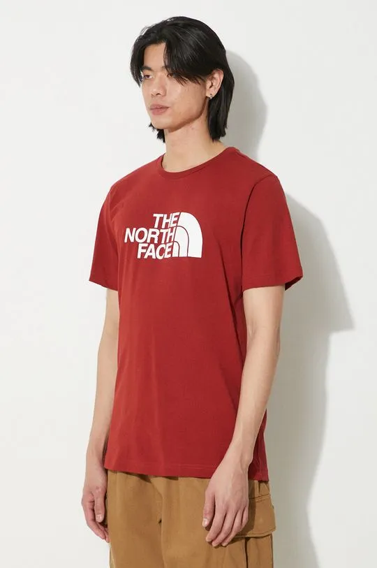 The North Face cotton t-shirt M S/S Easy Tee men’s maroon color with a print NF0A87N5POJ1