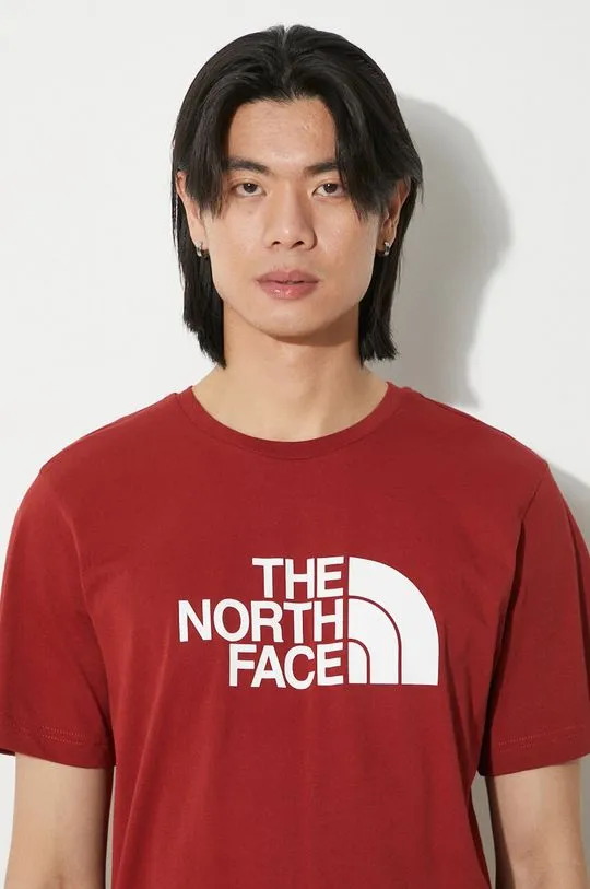 The North Face cotton t-shirt M S/S Easy Tee men’s maroon color with a print NF0A87N5POJ1