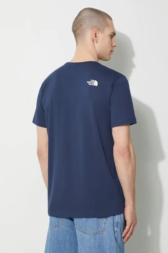 The North Face cotton t-shirt M S/S Easy Tee men’s navy blue color NF0A87N58K21