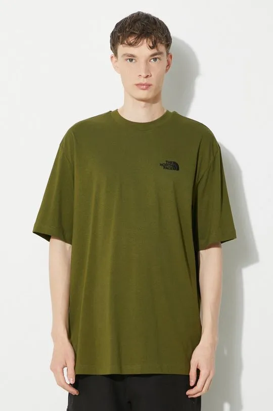 The North Face cotton t-shirt M S/S Essential Oversize Tee men’s green color NF0A87NRPIB1