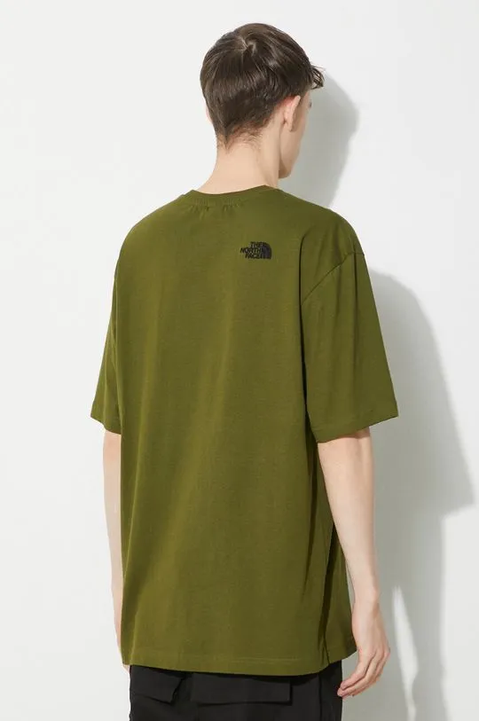 The North Face cotton t-shirt M S/S Essential Oversize Tee men’s green color NF0A87NRPIB1