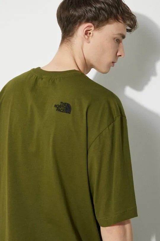 The North Face cotton t-shirt M S/S Essential Oversize Tee men’s green color NF0A87NRPIB1