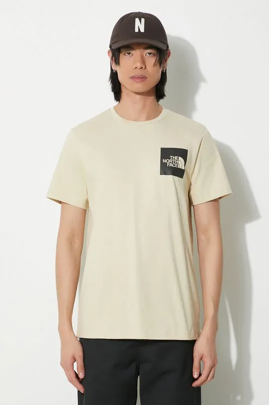 The North Face cotton t-shirt M S/S Fine Tee men’s beige color with a print NF0A87ND3X41