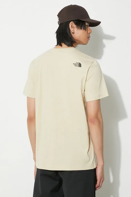 The North Face cotton t-shirt M S/S Fine Tee men’s beige color with a print NF0A87ND3X41