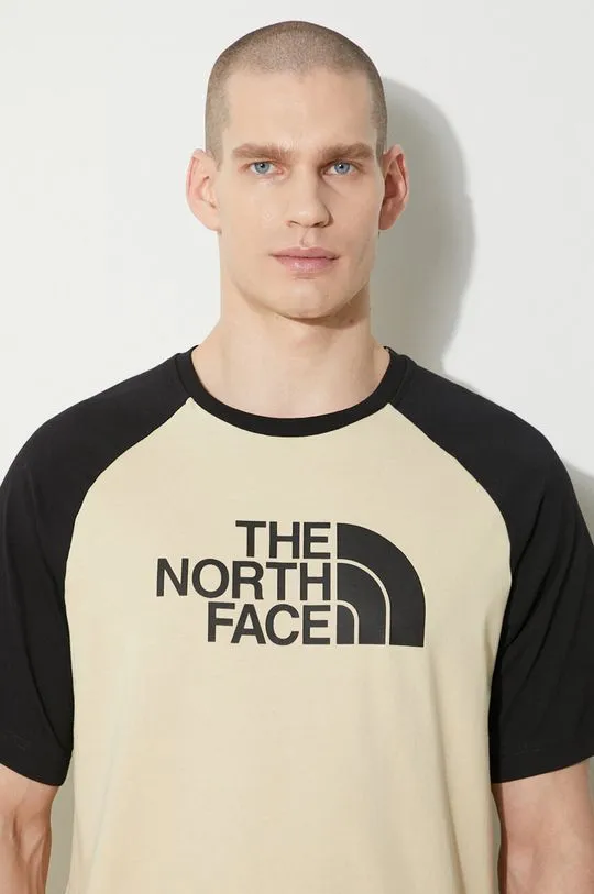 The North Face cotton t-shirt M S/S Raglan Easy Tee men’s beige color NF0A87N73X41