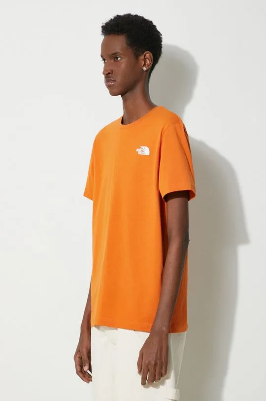 The North Face cotton t-shirt M S/S Redbox Celebration Tee men’s orange color NF0A87NVPCO1