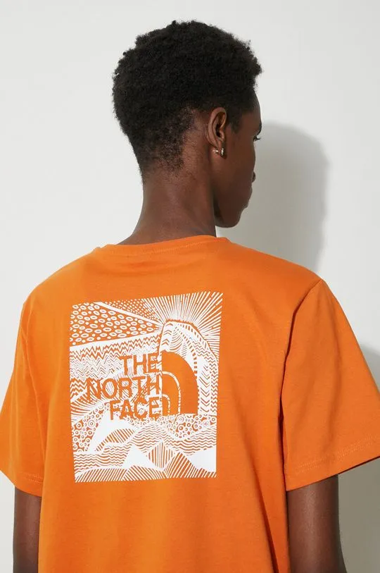 The North Face cotton t-shirt M S/S Redbox Celebration Tee men’s orange color NF0A87NVPCO1