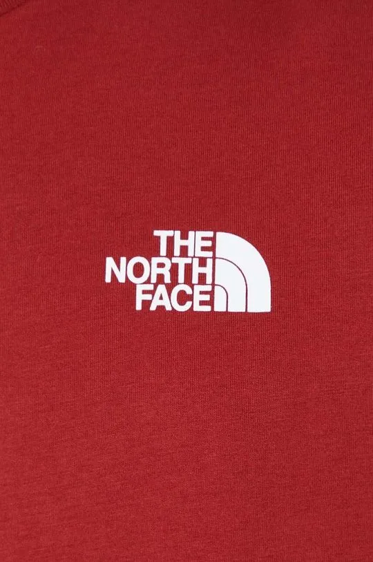 The North Face cotton t-shirt M S/S Redbox Tee men’s maroon color with a print NF0A87NPPOJ1