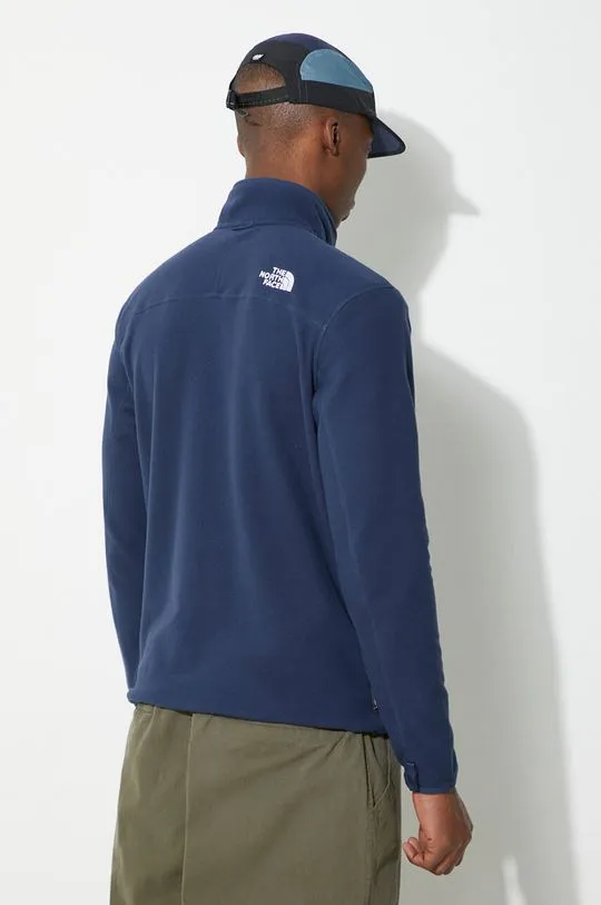 The North Face fleece sweatshirt M 100 Glacier Full Zip navy blue color smooth NF0A855X8K21