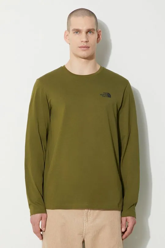 The North Face longsleeve shirt M L/S Simple Dome Tee men’s green color NF0A87QNPIB1