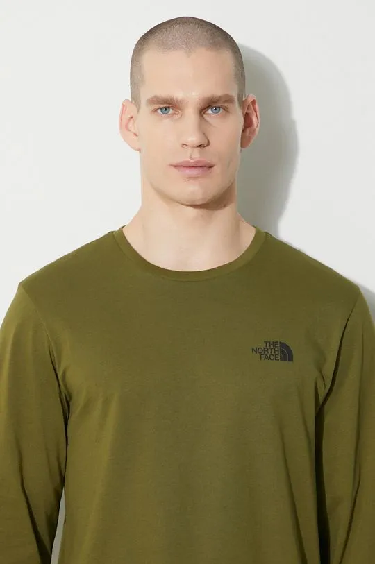 The North Face longsleeve shirt M L/S Simple Dome Tee men’s green color NF0A87QNPIB1