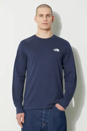 The North Face longsleeve shirt M L/S Simple Dome Tee men’s navy blue color NF0A87QN8K21