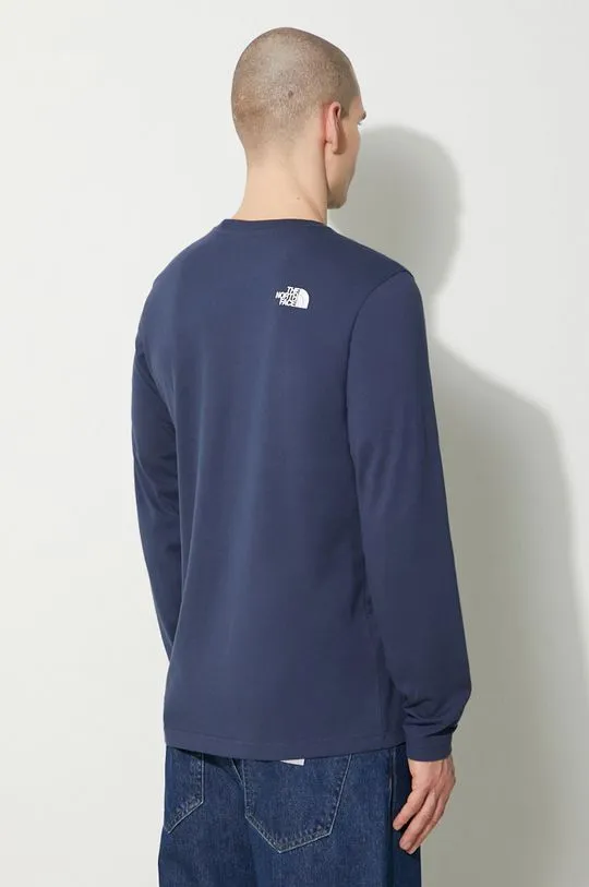 The North Face longsleeve shirt M L/S Simple Dome Tee men’s navy blue color NF0A87QN8K21