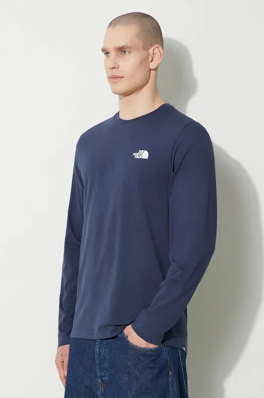 The North Face longsleeve shirt M L/S Simple Dome Tee men’s navy blue color NF0A87QN8K21