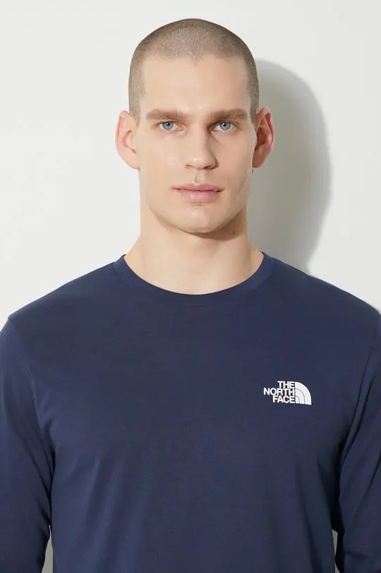 The North Face longsleeve shirt M L/S Simple Dome Tee men’s navy blue color NF0A87QN8K21