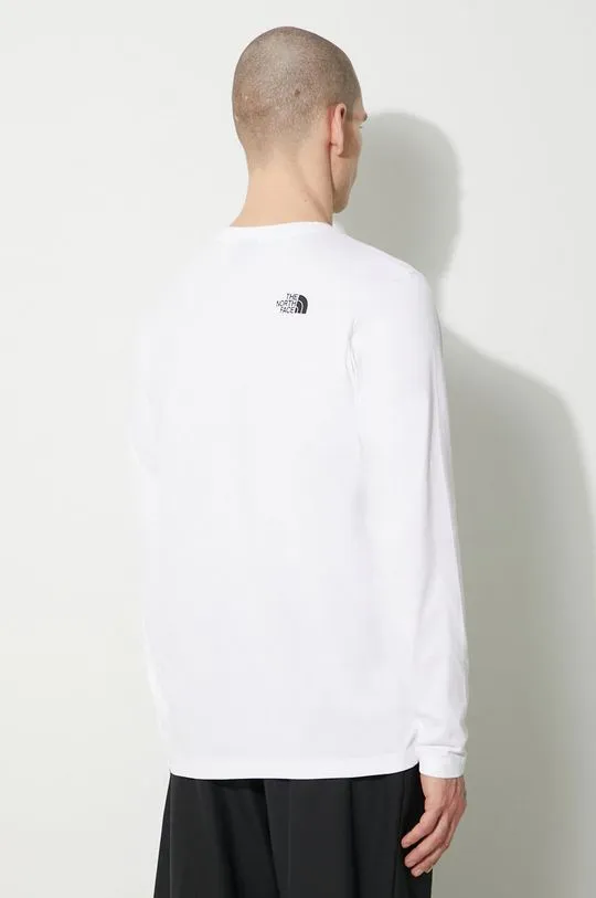 The North Face longsleeve shirt M L/S Simple Dome Tee men’s white color NF0A87QNFN41