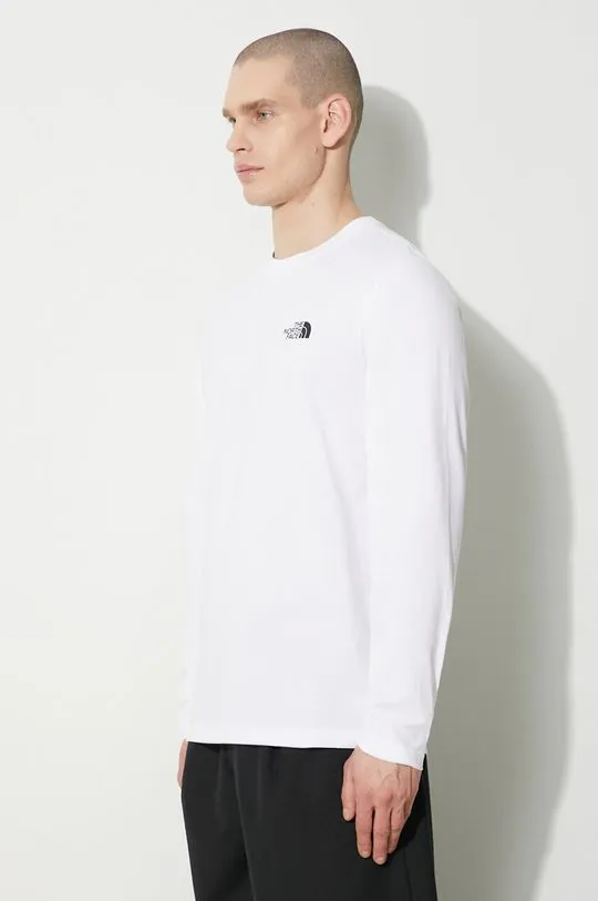 The North Face longsleeve shirt M L/S Simple Dome Tee men’s white color NF0A87QNFN41