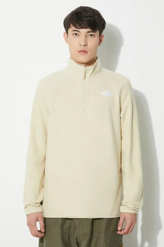 The North Face sweatshirt M 100 Glacier 1/4 Zip men's beige color NF0A855W3X41