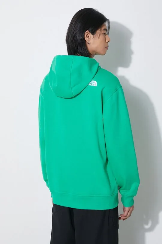 The North Face sweatshirt M Essential Hoodie men's green color hooded smooth NF0A7ZJ9PO81