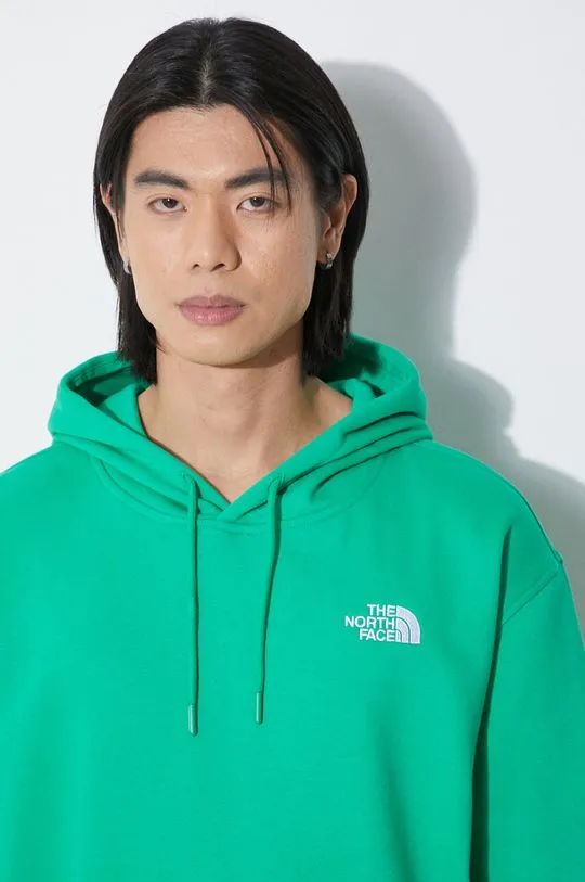 The North Face sweatshirt M Essential Hoodie men's green color hooded smooth NF0A7ZJ9PO81