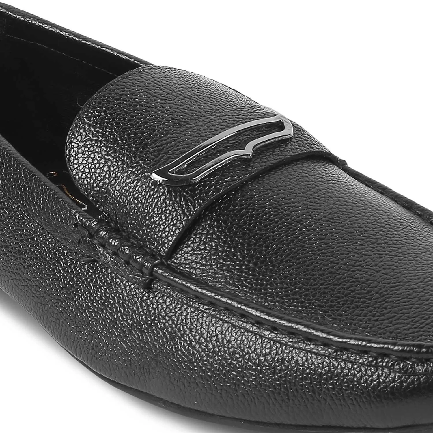 The Odry Black Men's Leather Driving Loafers Tresmode