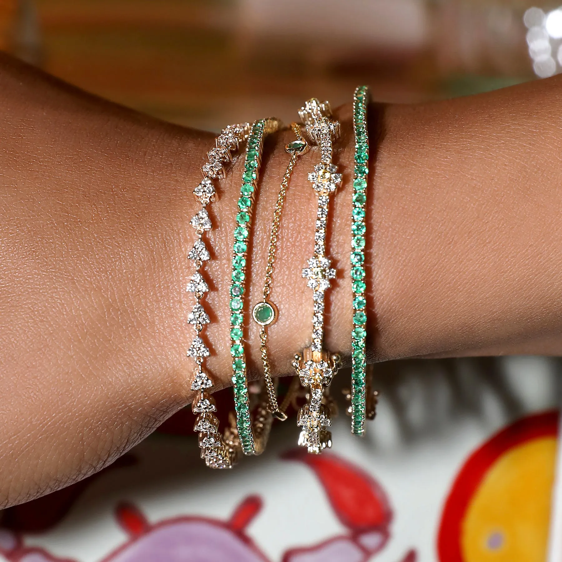 The Perfect Tennis Bracelet - Emerald / 14k Yellow Gold