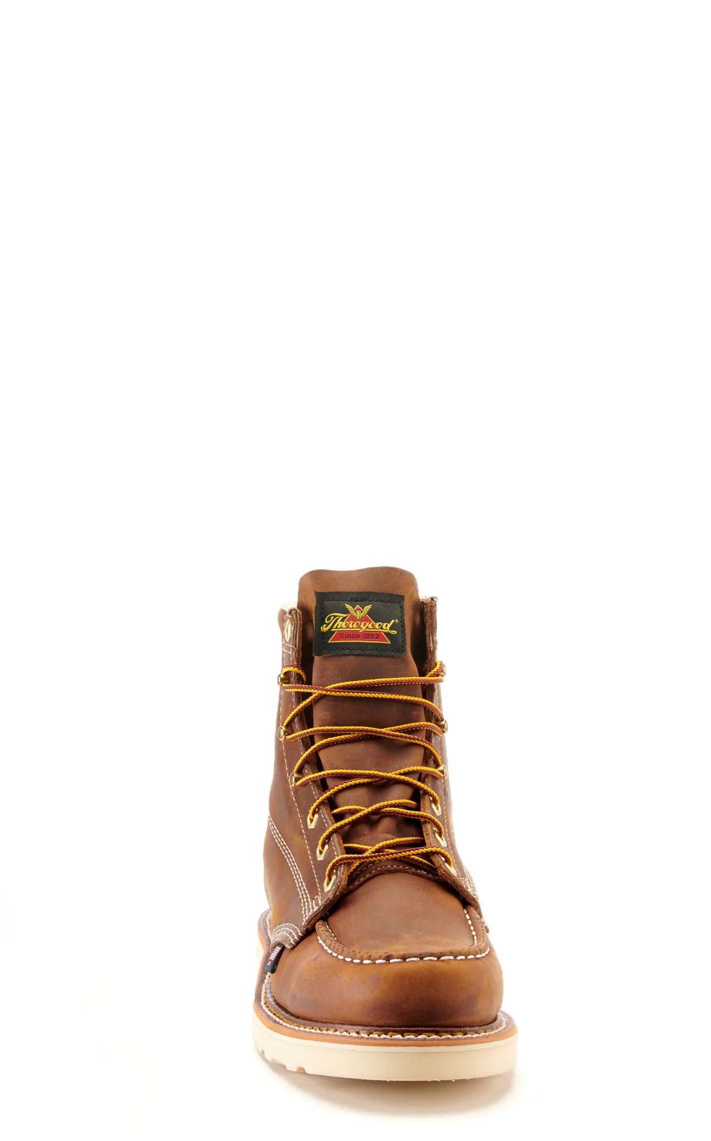 Thorogood Men's MAXWear Brown Crazy Horse Wedge Moc Toe Lace Up Work Boot