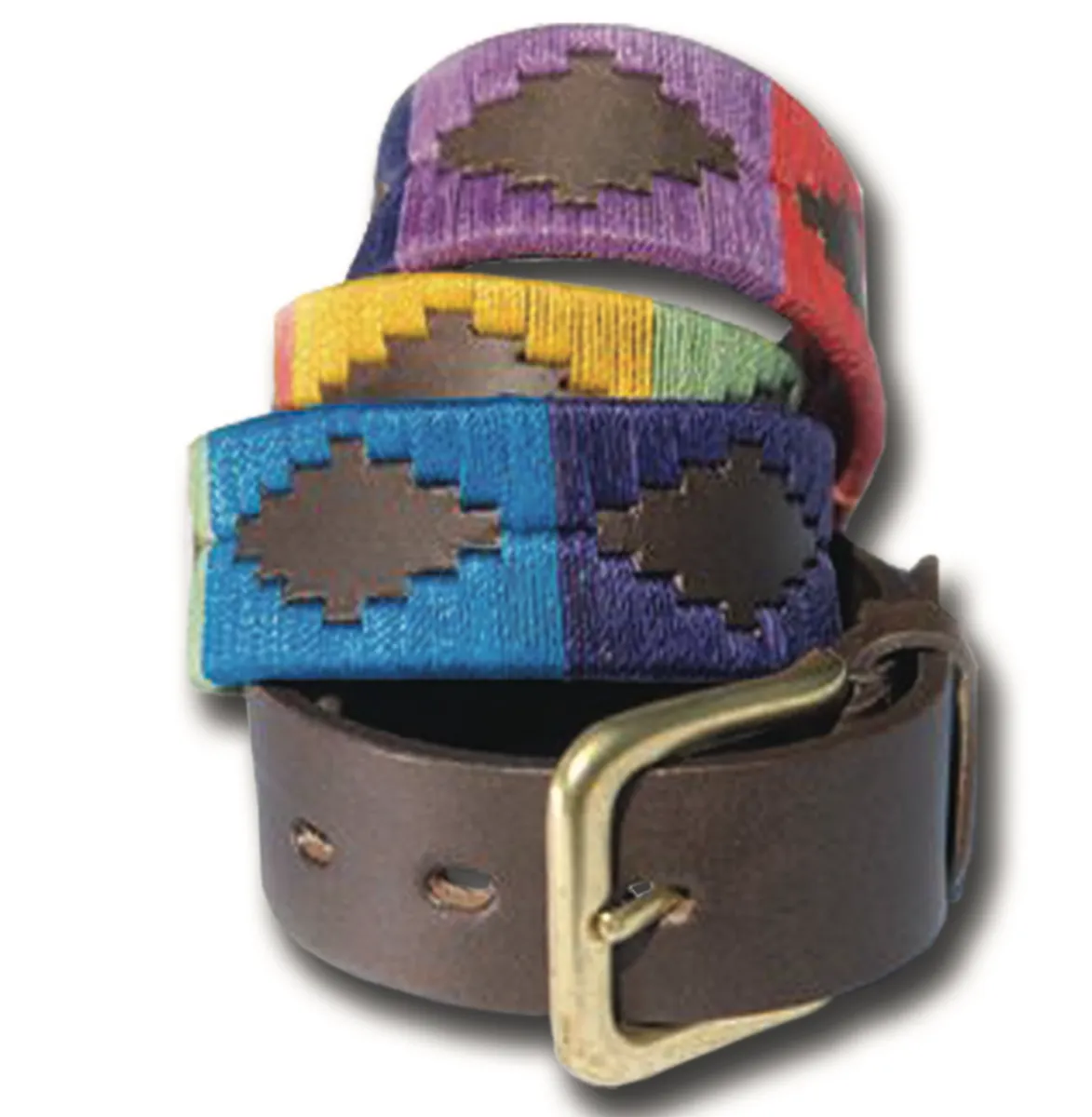 Traditional Argentine Polo Belt - Rainbow